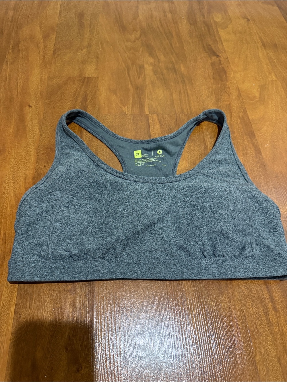 Xersion Heather Gray Racerback Padded Sports Bra